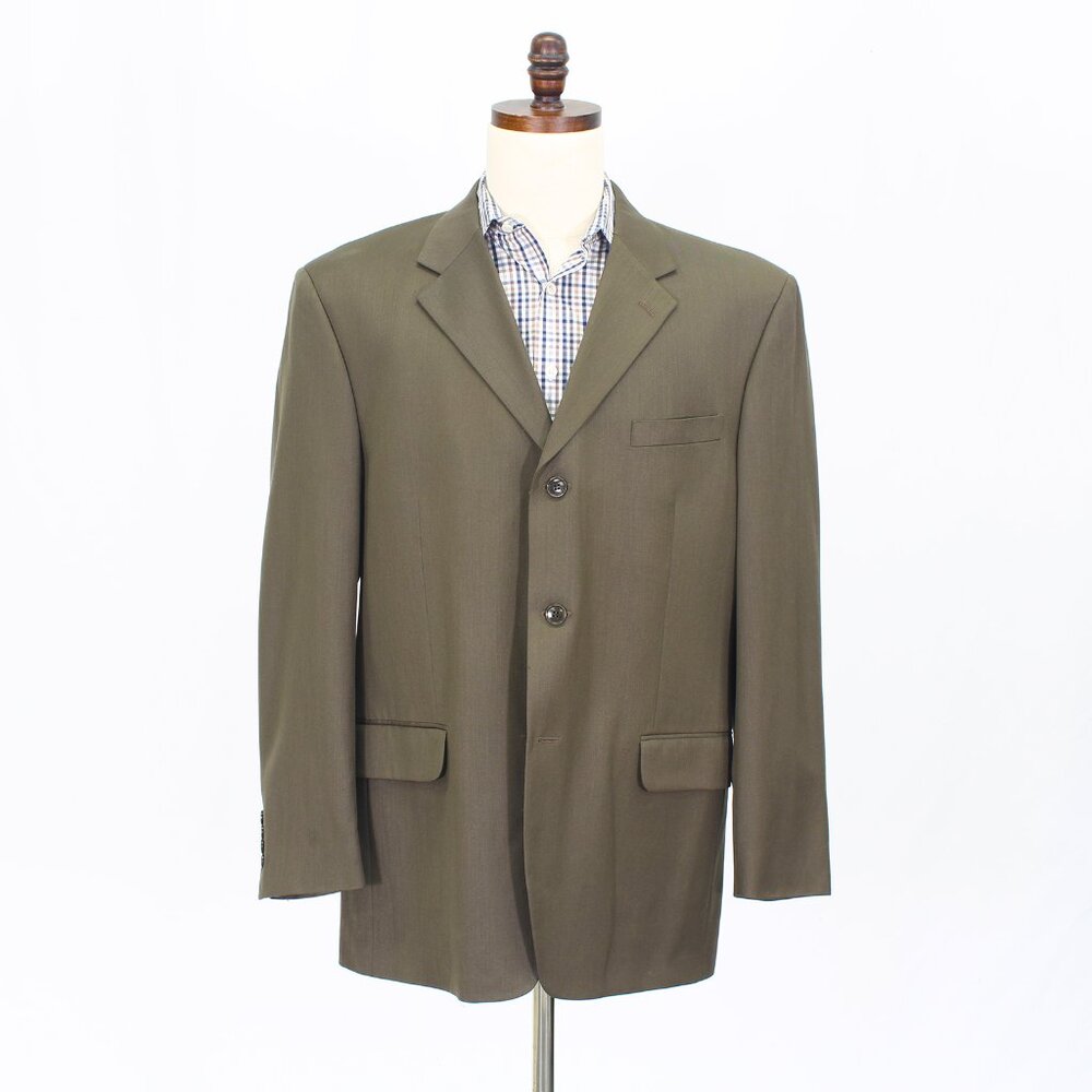 Albert Nipon 44R Brown Blazer Sport Coat Jacket 3-Button Solid Y406